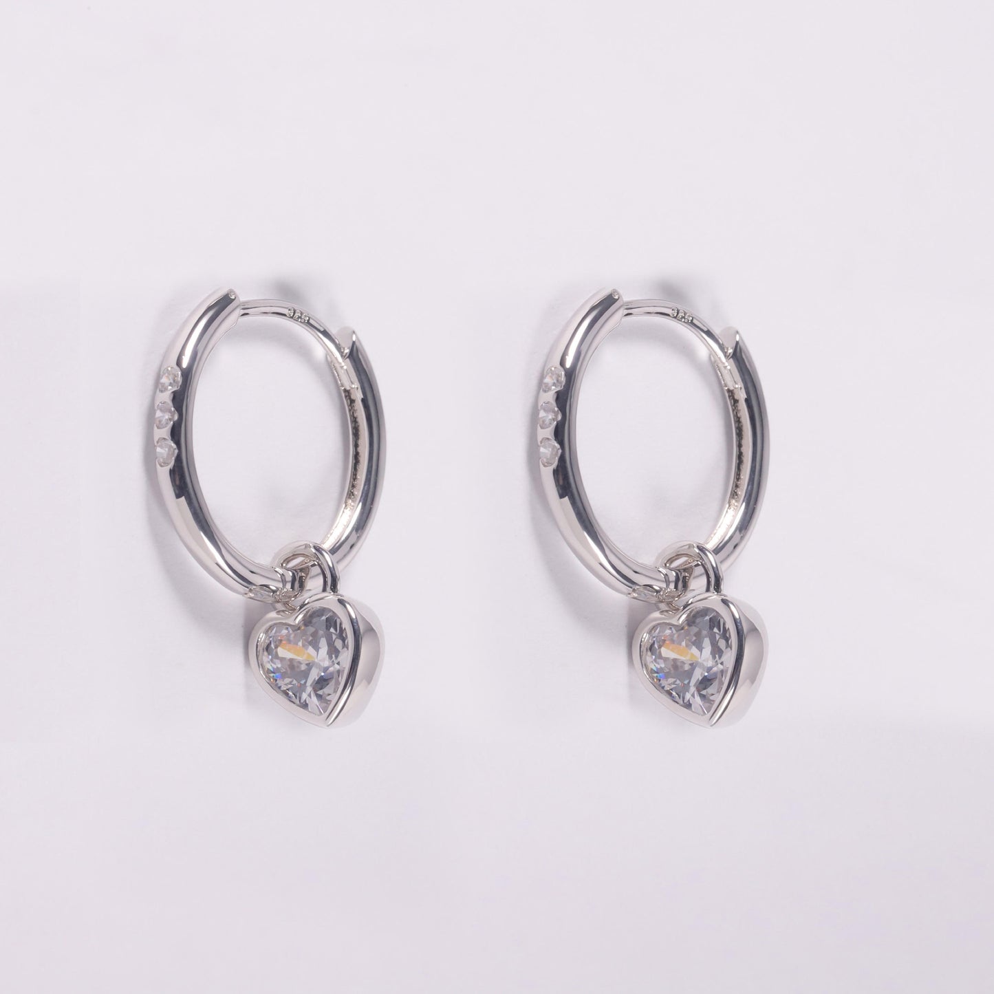 Elysian huggie hoops (rhodium plated)